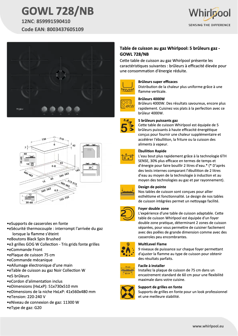 Image de la première page du manuel de l'appareil GOWL 728/NB