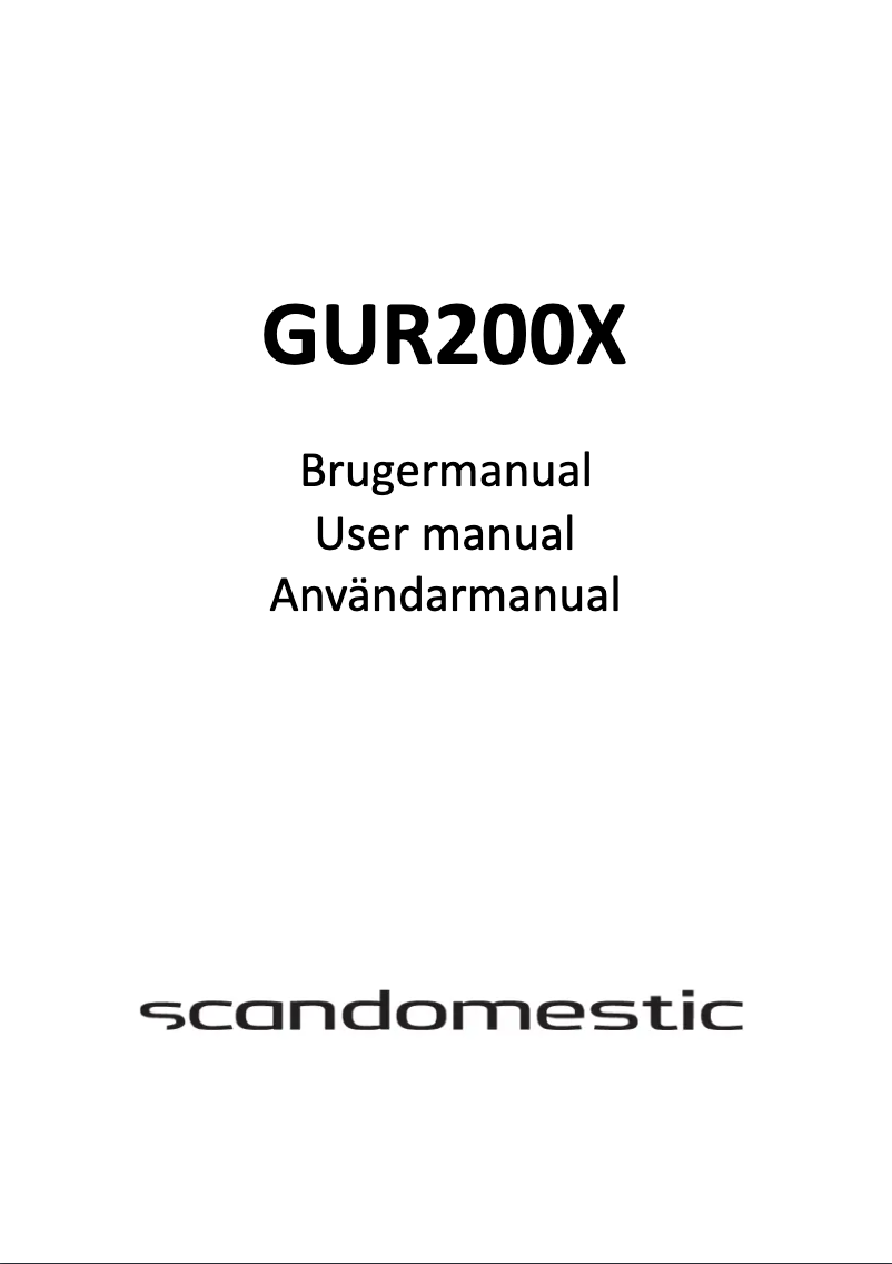 Page 1 of the manual User Manual Scancool GUR200X
