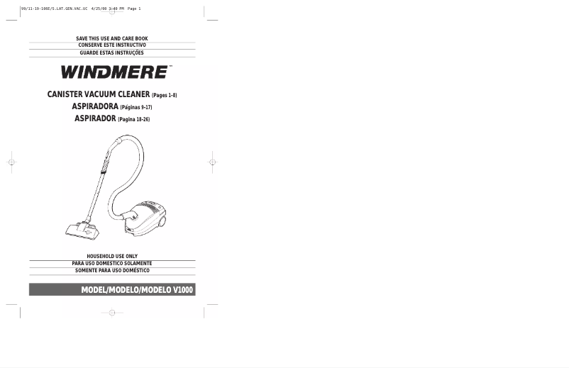 First page image of the manual for V1000