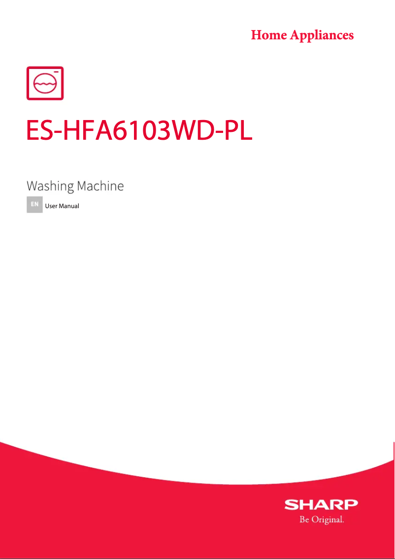 First page image of the manual for ES-HFA6103WD-PL
