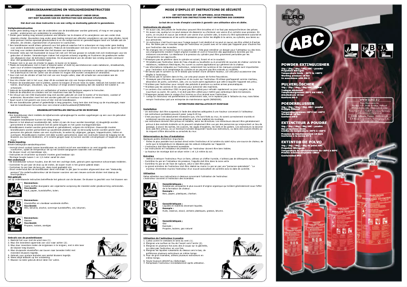 Page 1 de la notice Manuel utilisateur Elro BB2