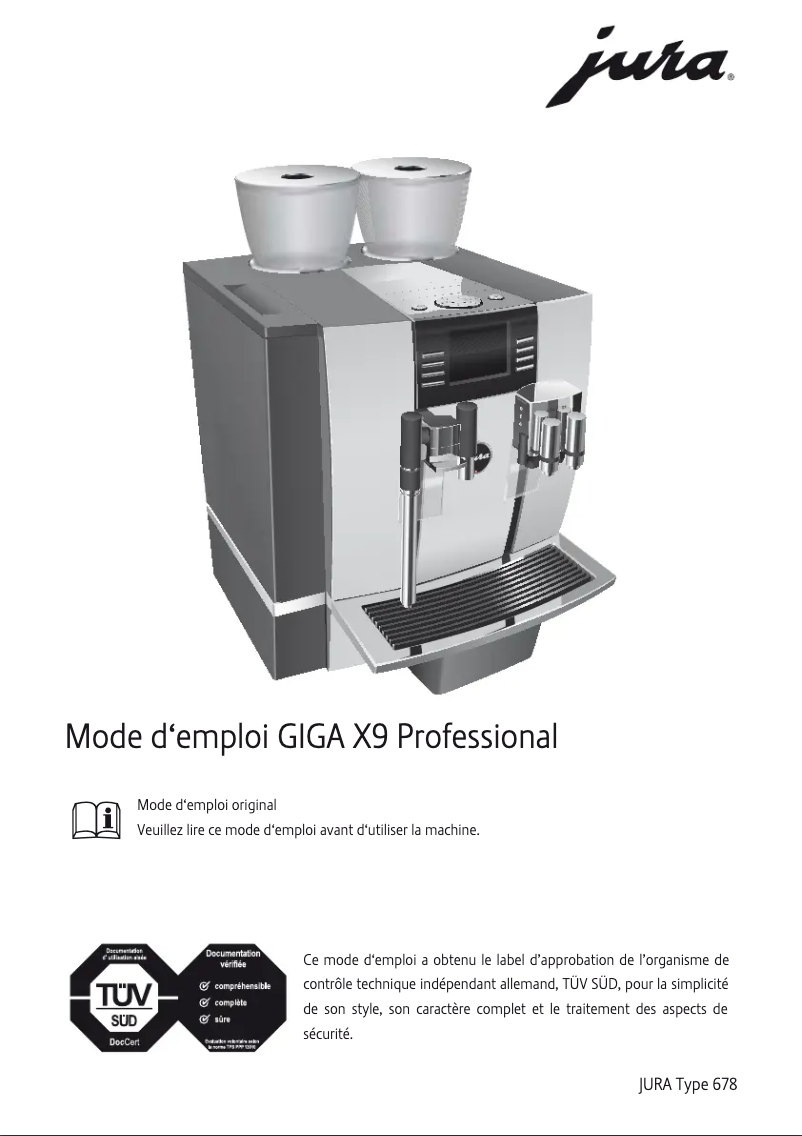 First page image of the manual for GIGA X9 Professional