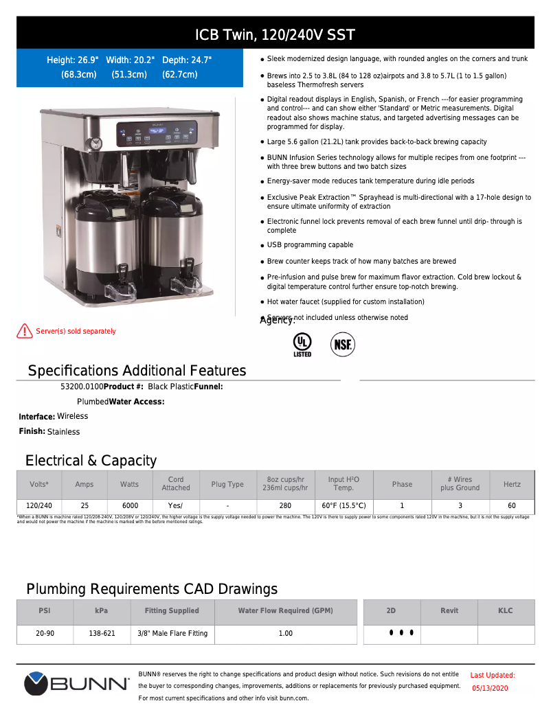 Image de la première page du manuel de l'appareil ICB Infusion Series
