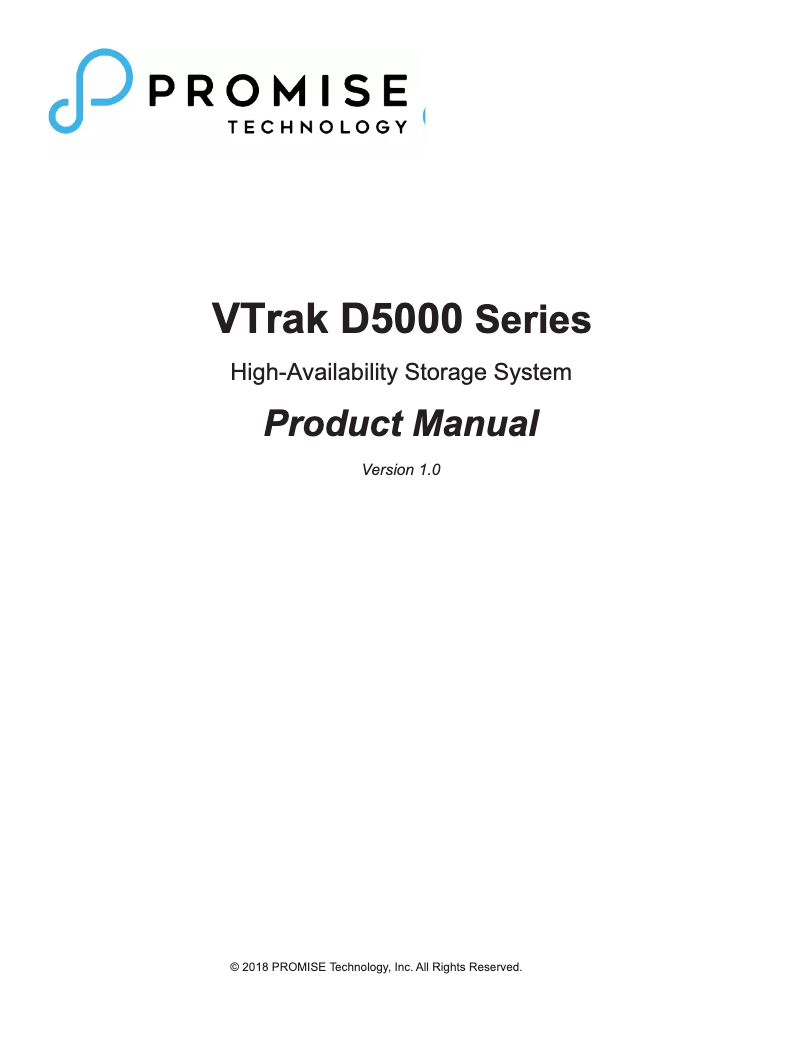 Page 1 of the manual User Manual Promise Technology VTrak D5600