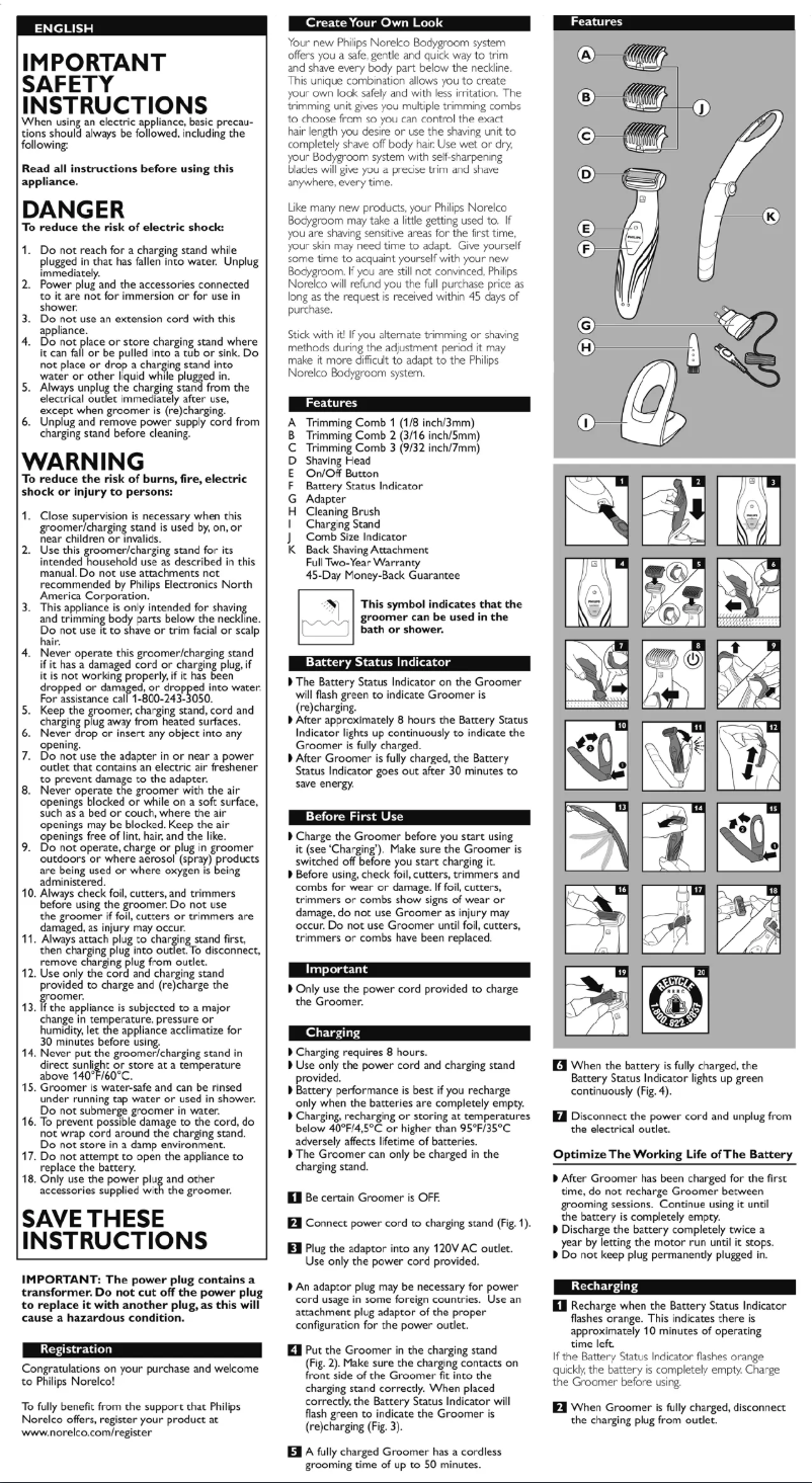 Image de la première page du manuel de l'appareil BG2034