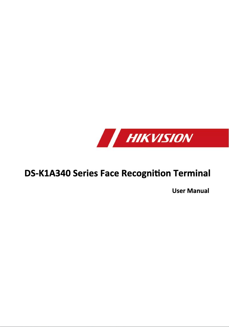 Page 1 of the manual User Manual Hikvision DS-K1A340FX