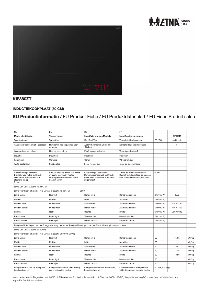 First page image of the manual for KIF880ZT