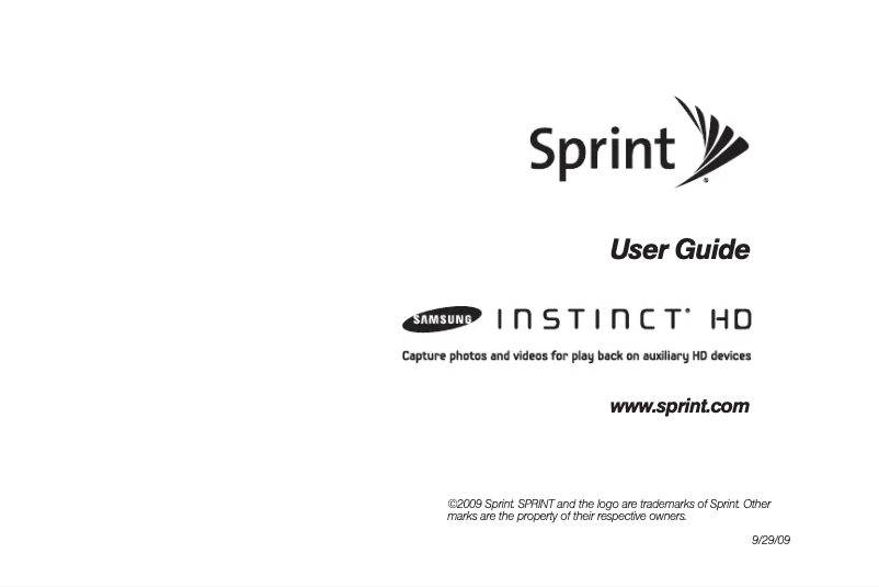 First page image of the manual for Instinct HD