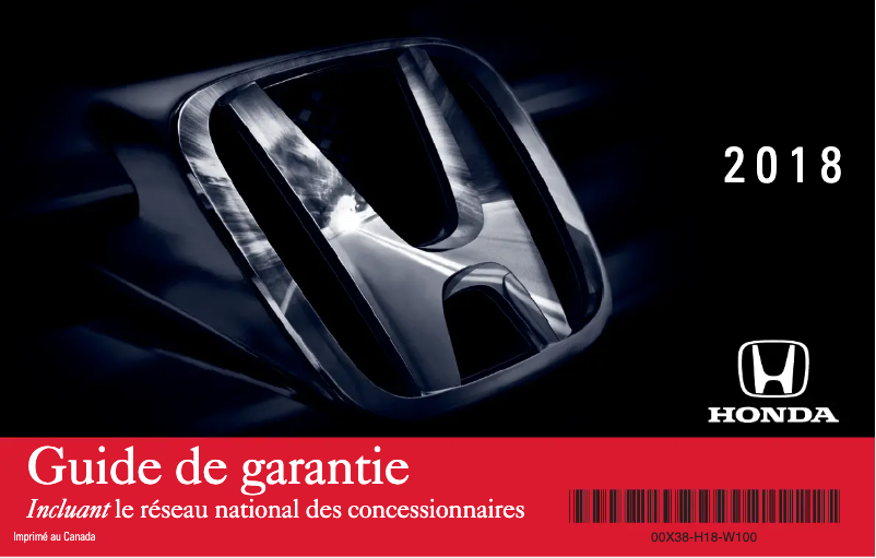 First page image of the manual for CR-V (2018)