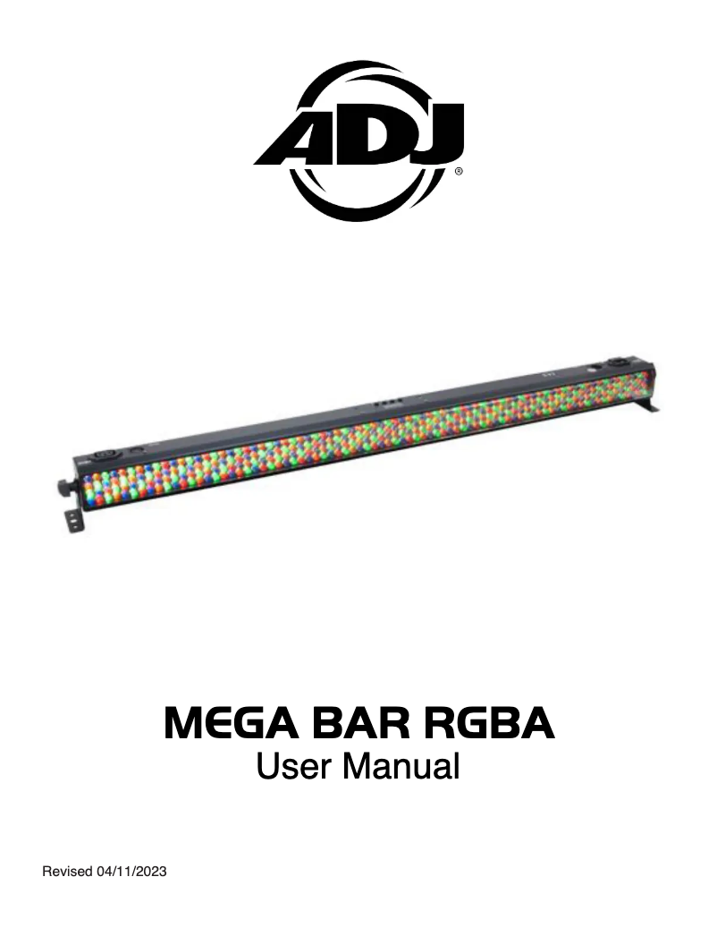 Page 1 of the manual User Manual Adj Mega Bar RGBA