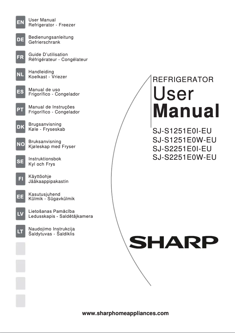 Page 1 of the manual User Manual Sharp SJ-S1251E0W-EU