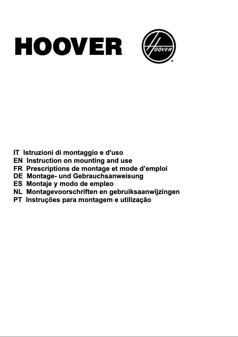 Page 1 of the manual Instruction Manual Hoover HBP612/3 GR