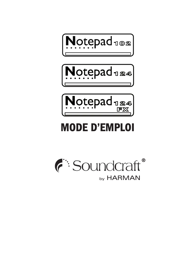 Page 1 of the manual User Manual Soundcraft Notepad 102