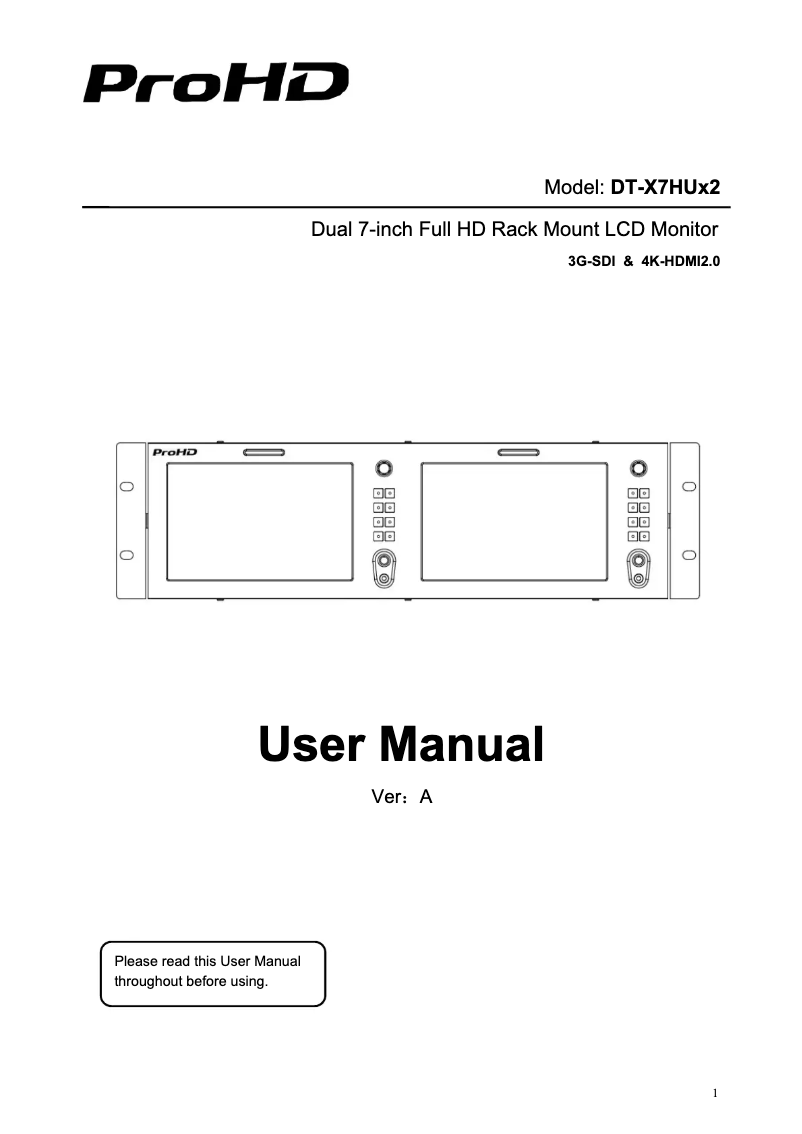 Page 1 of the manual User Manual JVC DT-X7HUX2