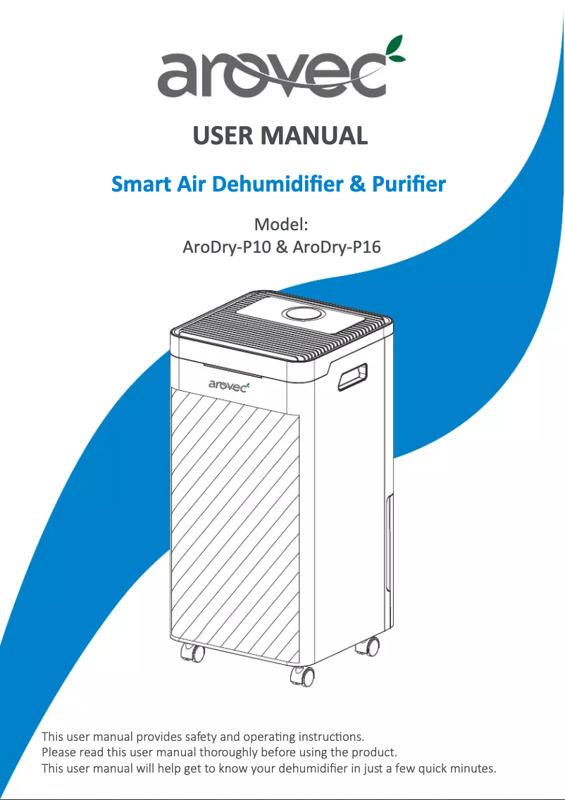 Page 1 of the manual User Manual Arovec AroDry-P10