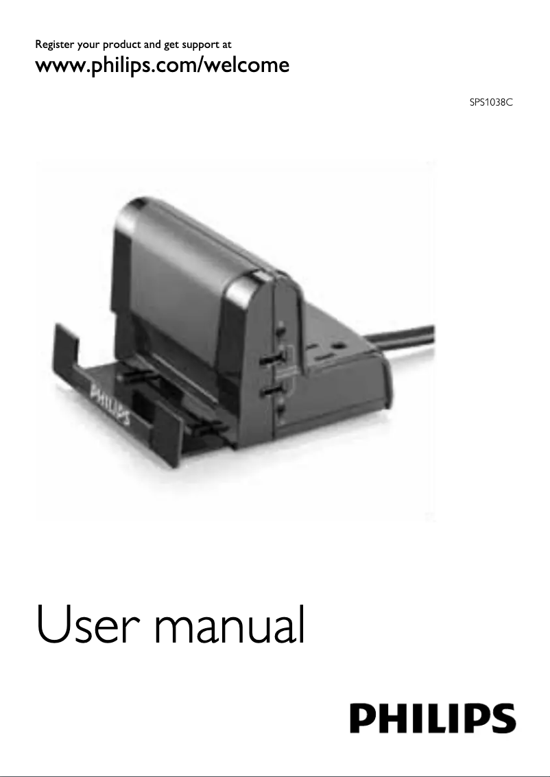 Page 1 of the manual User Manual Philips SPS1038C