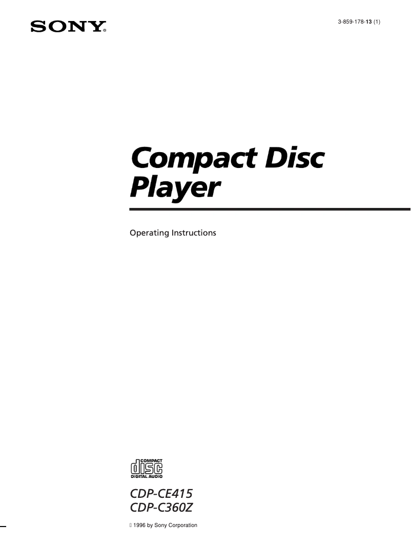 First page image of the manual for CDP-C360Z