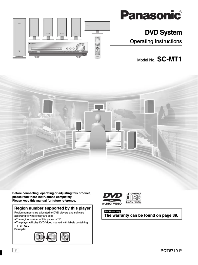 First page image of the manual for SC-MT1P