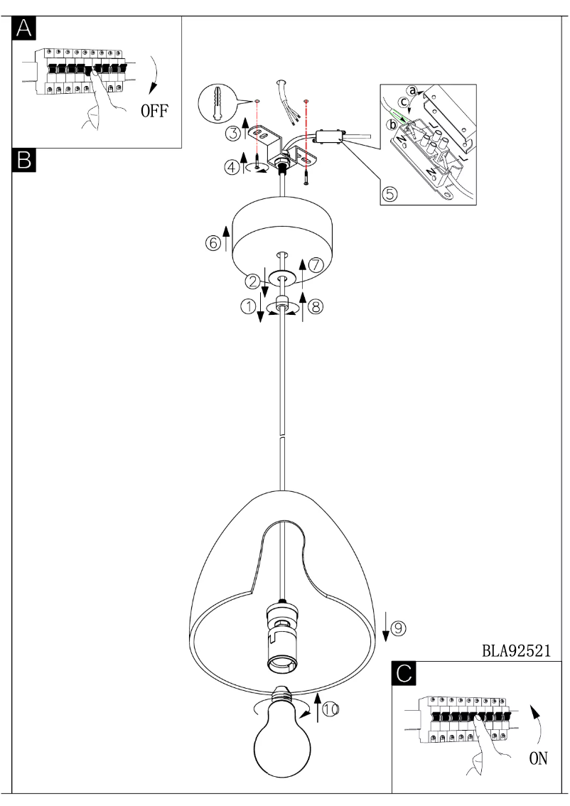 Page 1 of the manual User Manual Eglo Pratella
