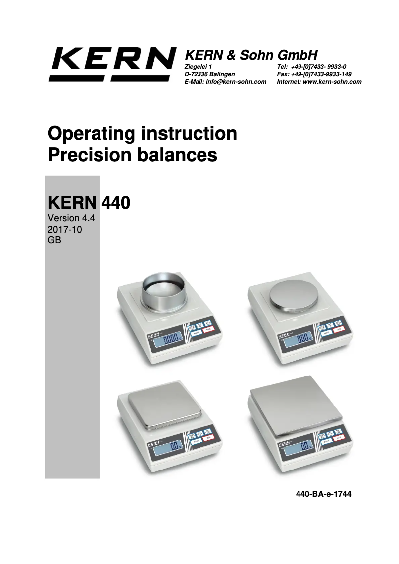 First page image of the manual for 440-49A