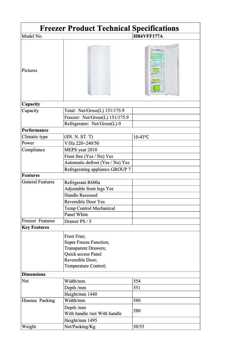 First page image of the manual for HRVF170