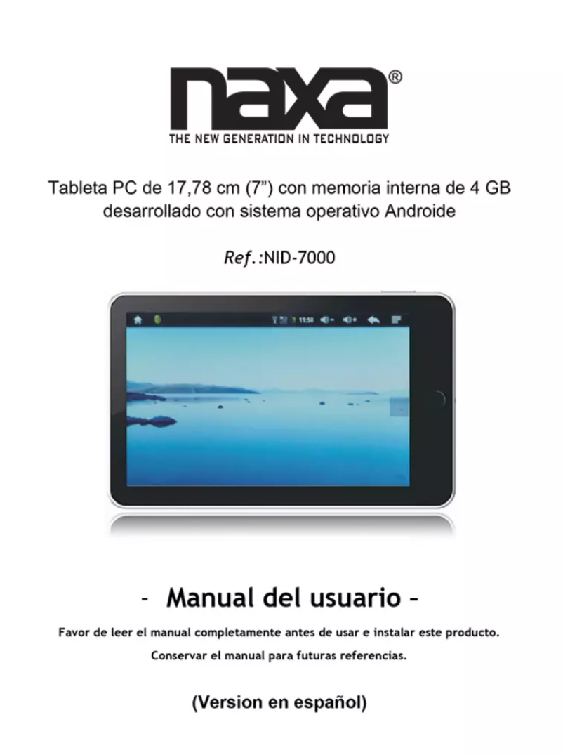 Page 1 of the manual User Manual Naxa NID-7000