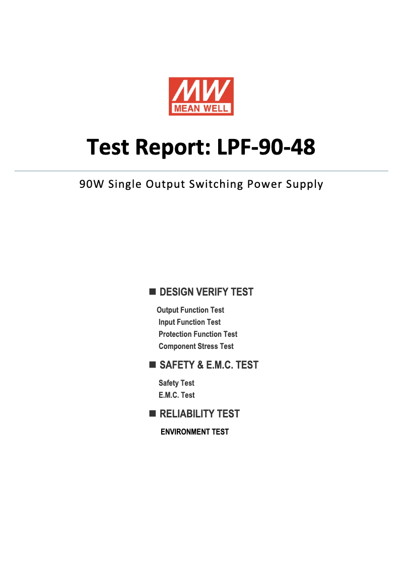 First page image of the manual for LPF-90-48