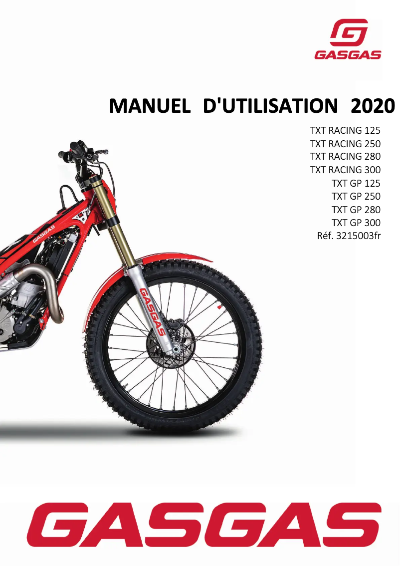 First page image of the manual for TXT Racing 125 (2020)