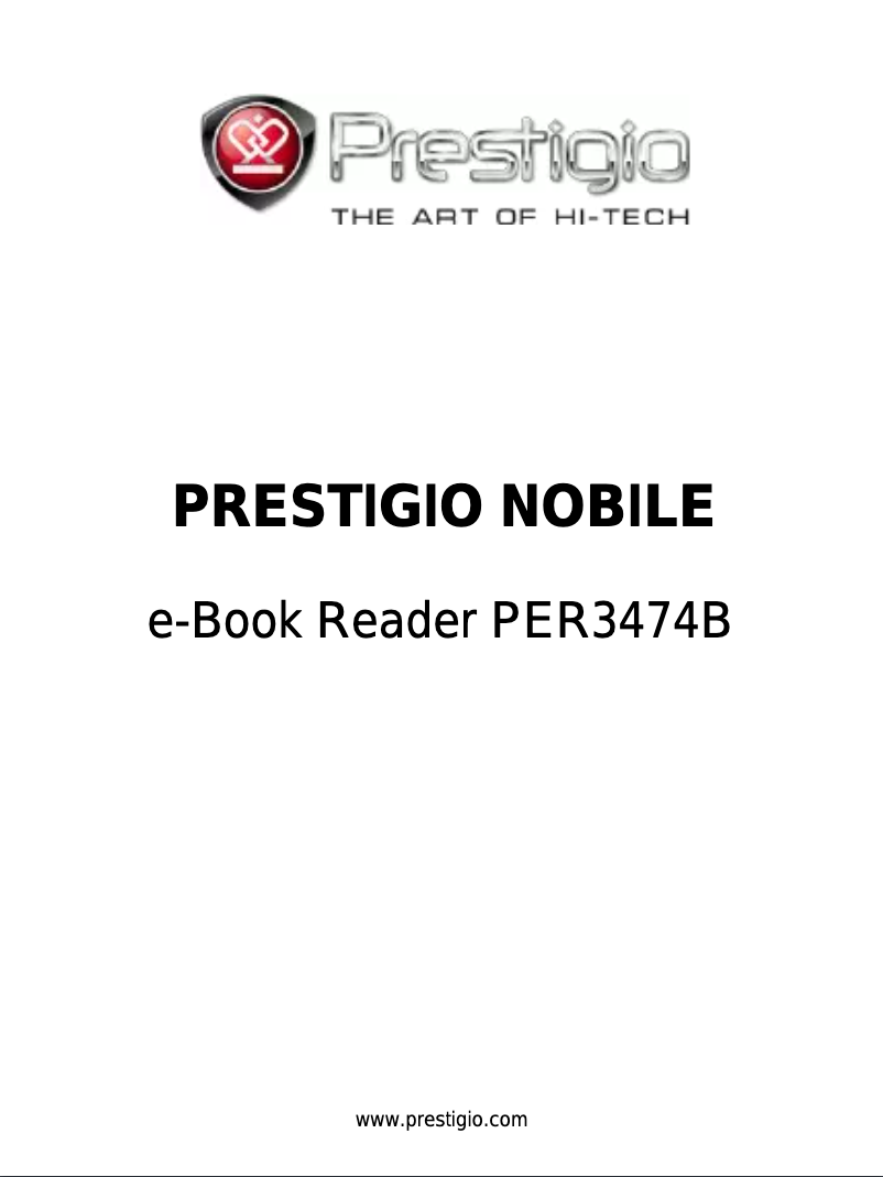 Page 1 of the manual User Manual Prestigio MultiReader 3474