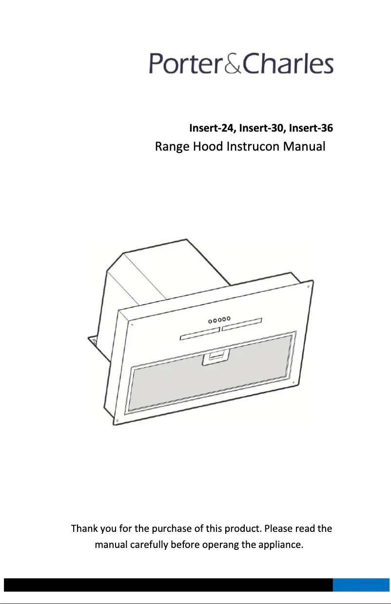 Page 1 of the manual User Manual Porter & Charles INSERT-30