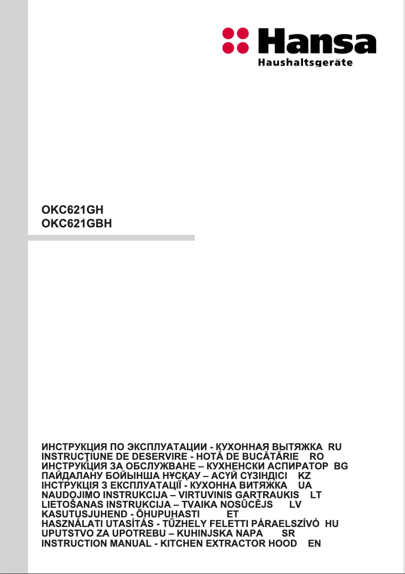 Page 1 of the manual User Manual Hansa OKC621GBH