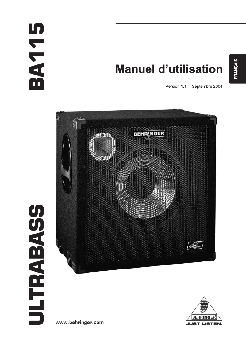 Image de la première page du manuel de l'appareil Ultrabass BA115
