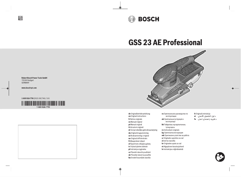 Page 1 of the manual User Manual Bosch GSS 23 AE Professional