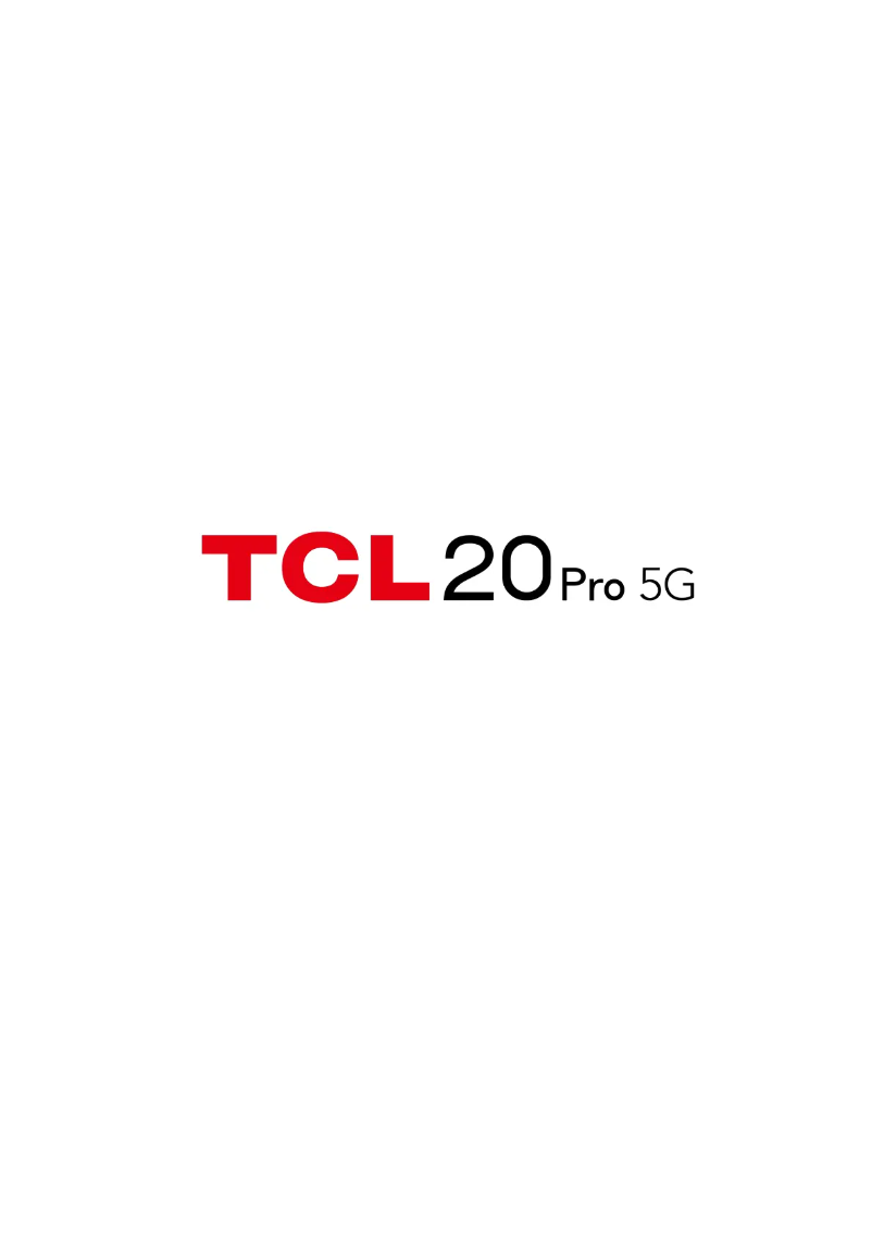 Page 1 of the manual User Manual TCL 20 PRO 5G