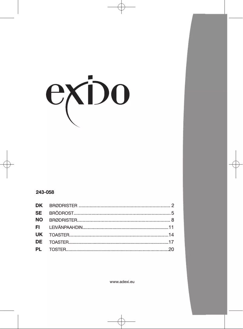 First page image of the manual for 243-058