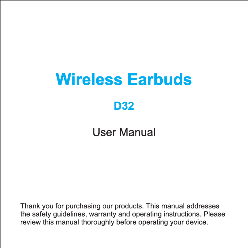 First page image of the manual for D32