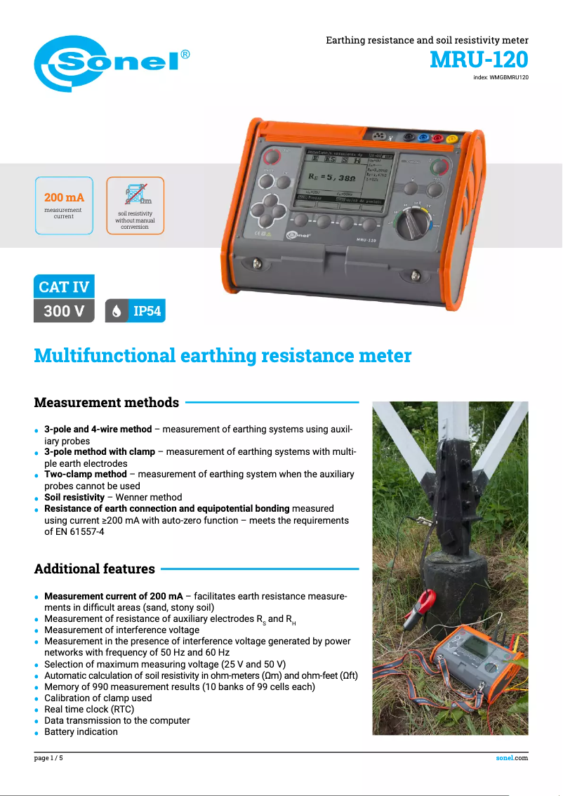 First page image of the manual for MRU-120