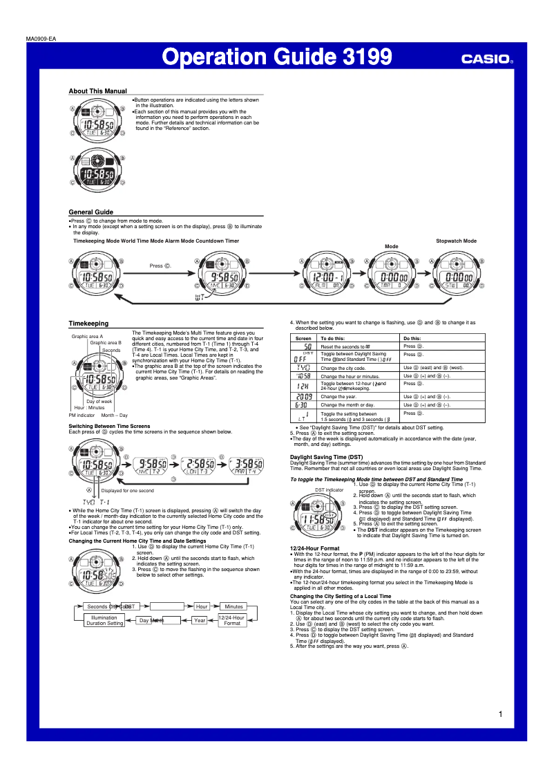 First page image of the manual for Collection AE-2000W-9AVEF