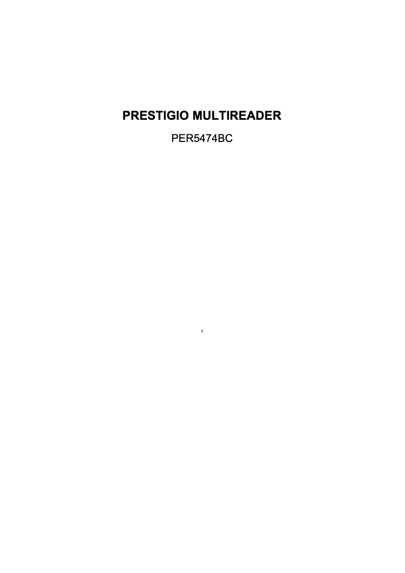 First page image of the manual for MultiReader Stream 5574