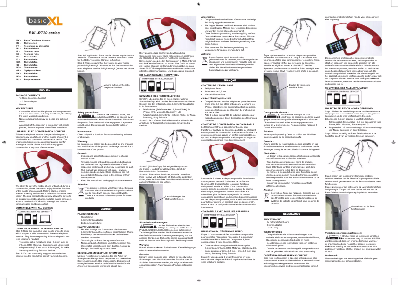 First page image of the manual for BXL-RT20