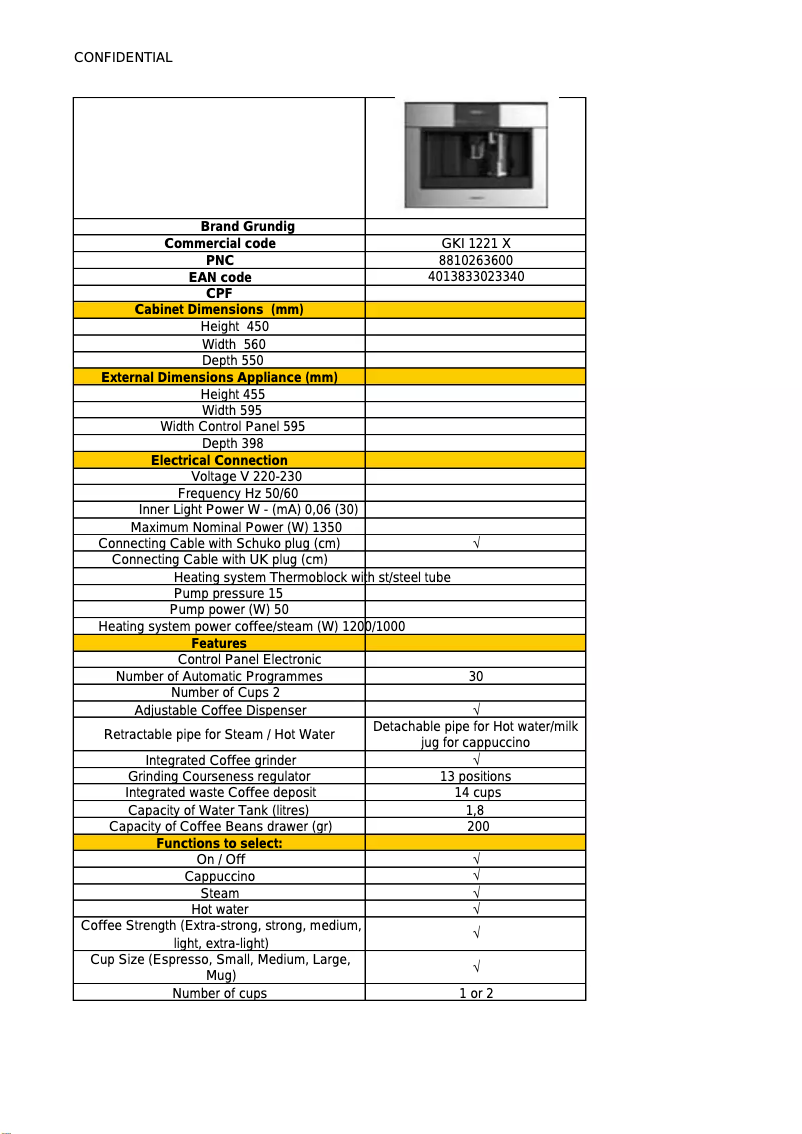 First page image of the manual for GKI1221X