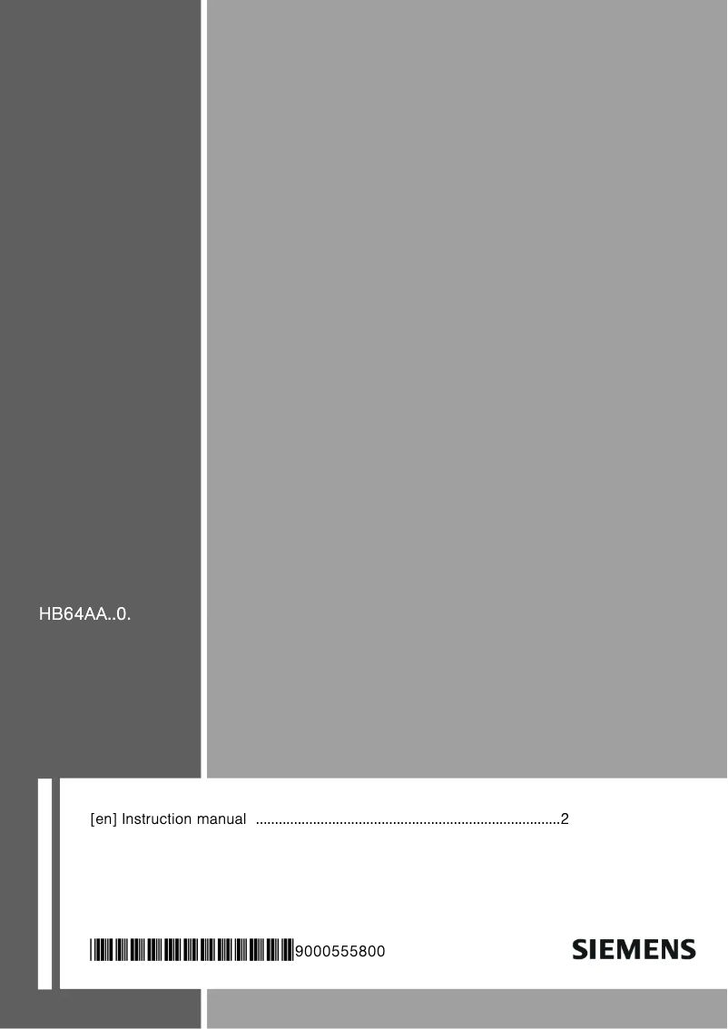 Page 1 of the manual User Manual Siemens HB64AA520F