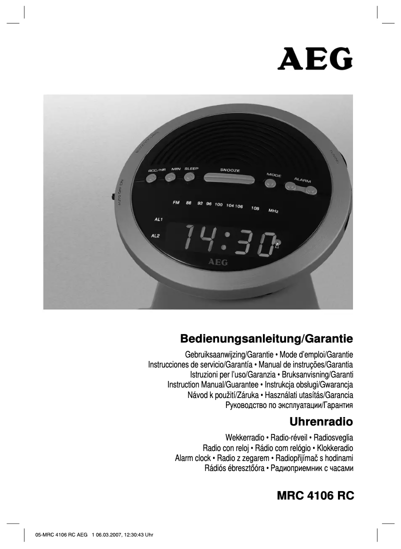 First page image of the manual for MRC 406 RC