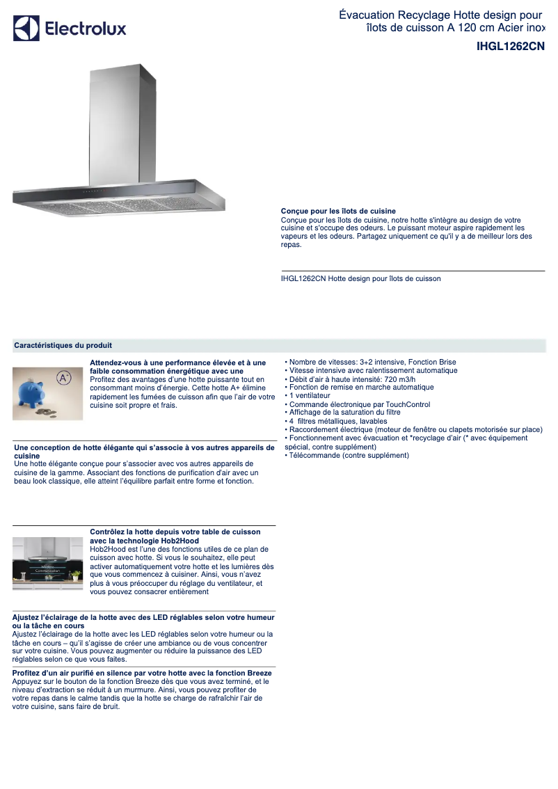 First page image of the manual for IHGL1262CN