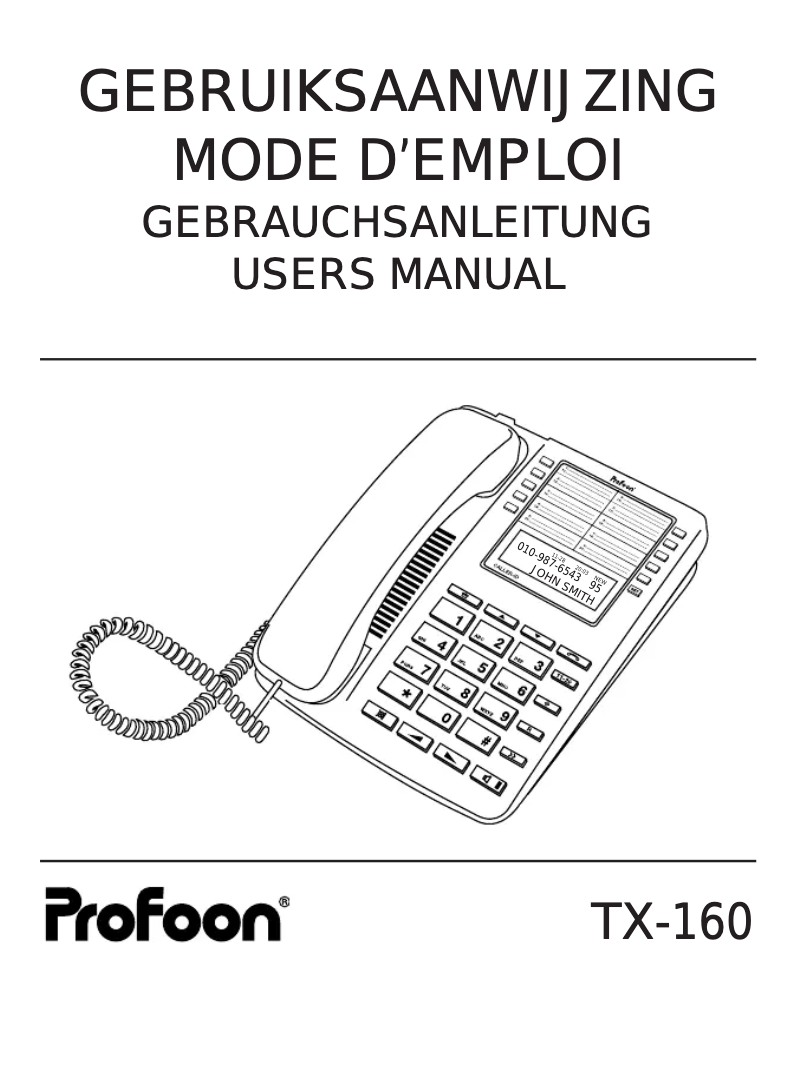 First page image of the manual for TX-160