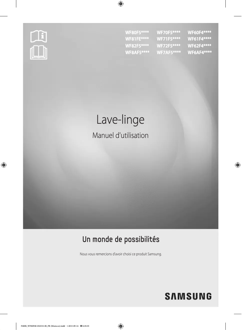Page 1 of the manual User Manual Samsung WF70F5E2W2W