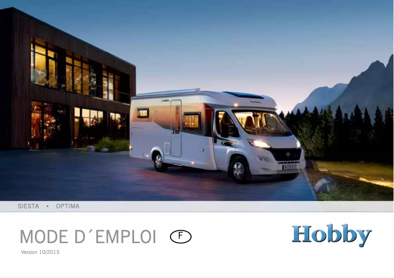 Page 1 de la notice Manuel utilisateur Hobby Siesta (2015)