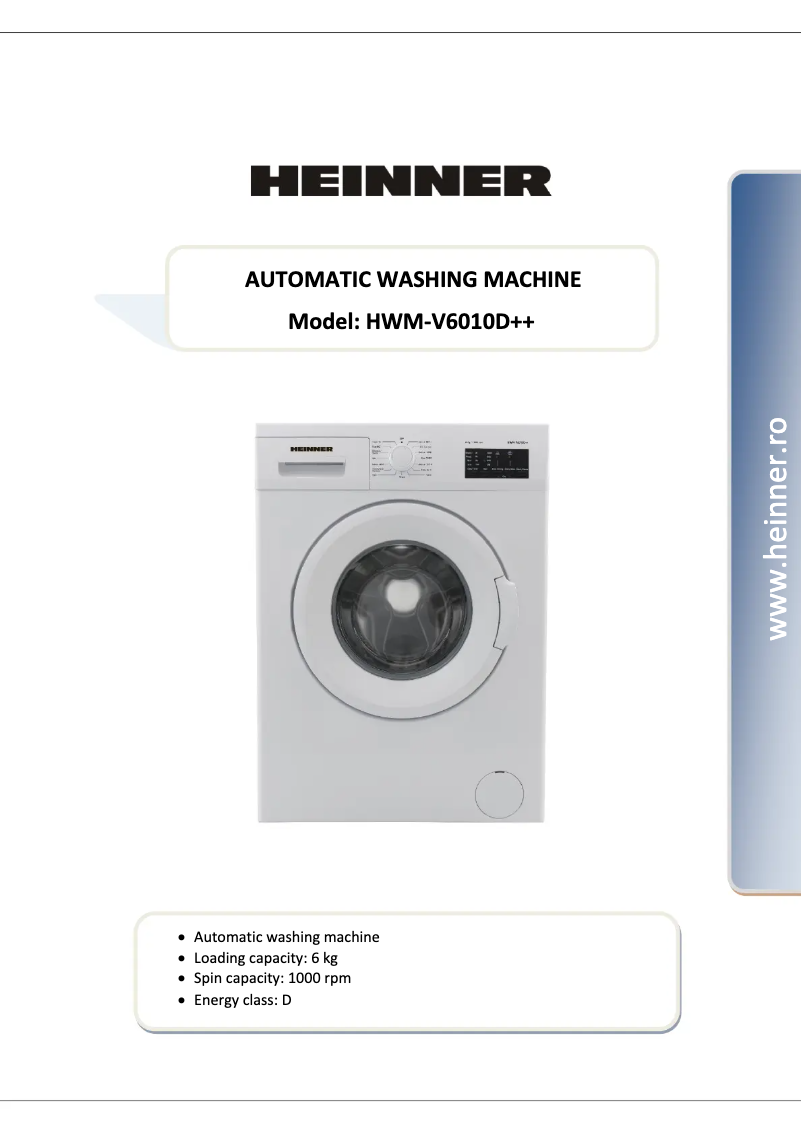First page image of the manual for HWM-V6010D++