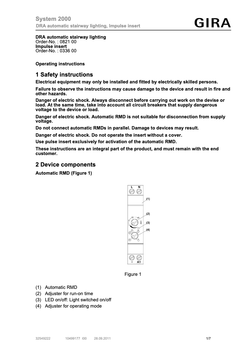 First page image of the manual for 033600