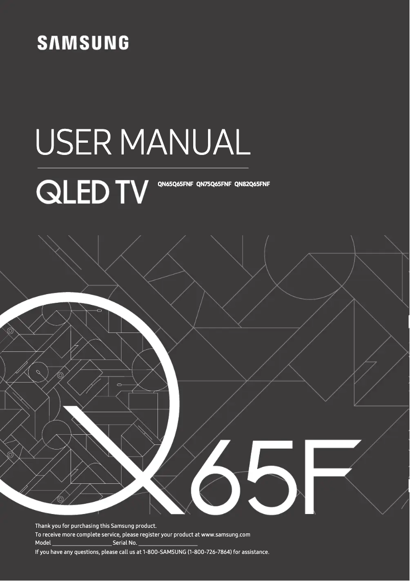 First page image of the manual for QN82Q65